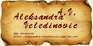 Aleksandra Veledinović vizit kartica